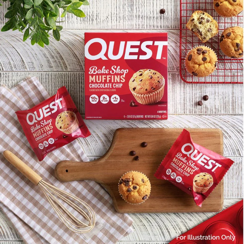 Quest Bakery Shop Chocolate Chip Muffin - muffin proteinowy z kawałkami czekolady 10g białka - Image 4