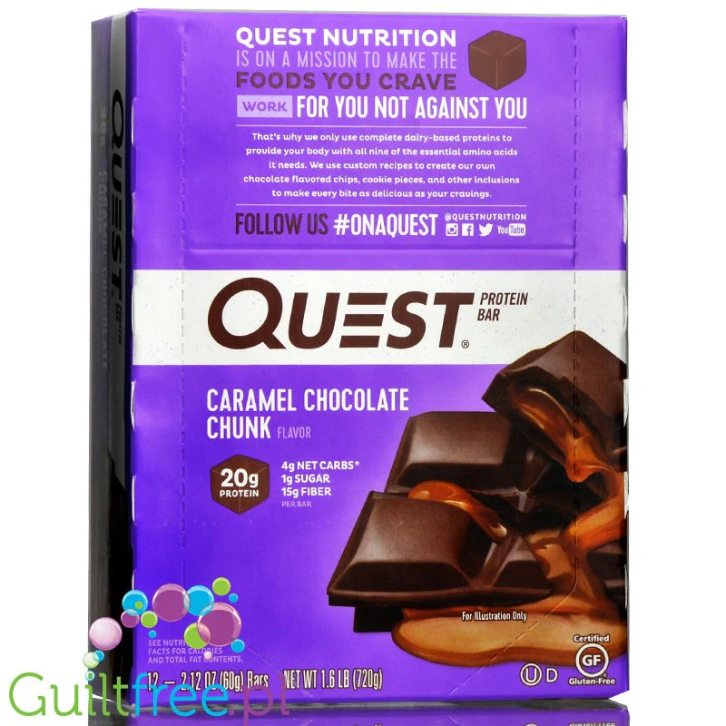 Quest Bar Caramel Chocolate Chunk - baton białkowy z karmelem i czekoladą - Image 7