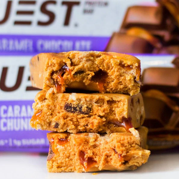Quest Bar Caramel Chocolate Chunk - baton białkowy PUDEŁKO x 12 BATONÓW - Image 4