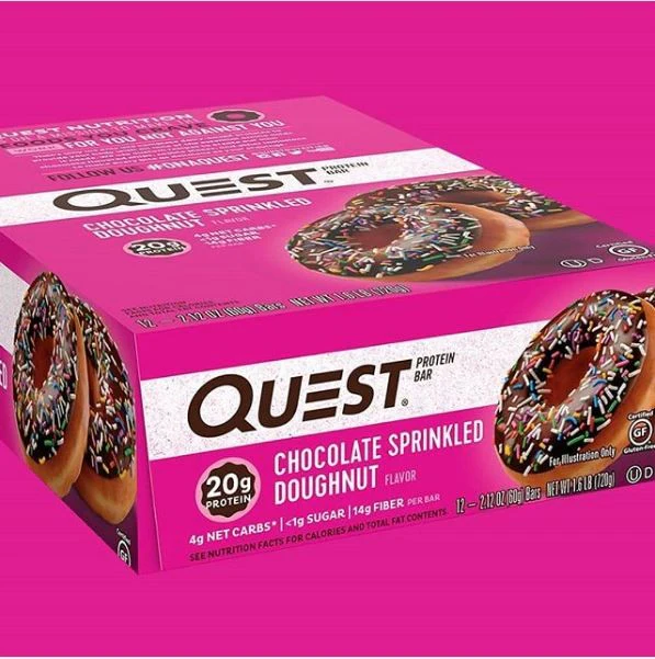 Quest Bar Chocolate Sprinkled Doughnut baton proteinowy tylko ze stewią i erytrolem - Image 2