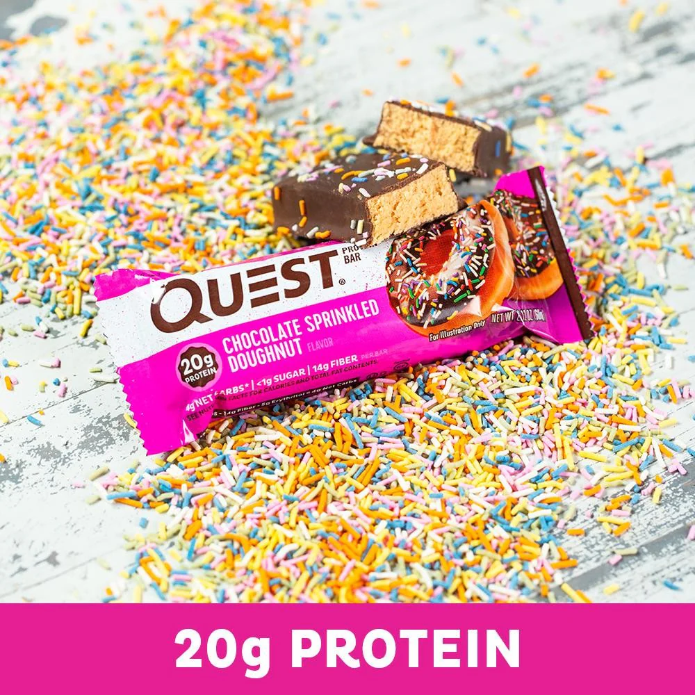 Quest Bar Chocolate Sprinkled Doughnut baton proteinowy tylko ze stewią i erytrolem - Image 4