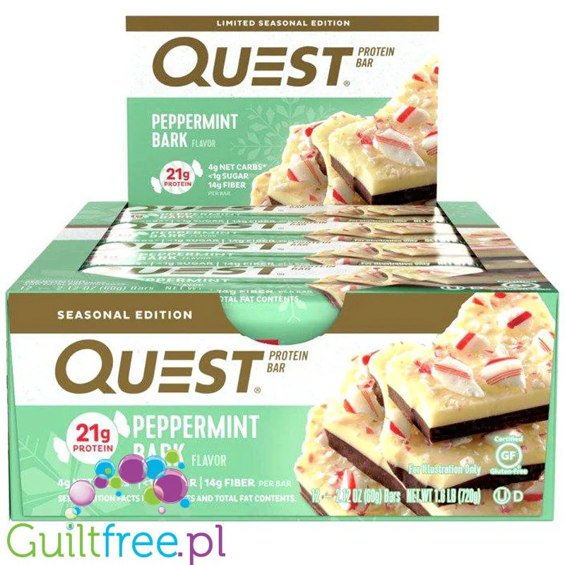 Quest Bar Peppermint Bark pudełko x 12 batonów, ŚWIATECZNA EDYCJA LIMITOWANA - Image 2