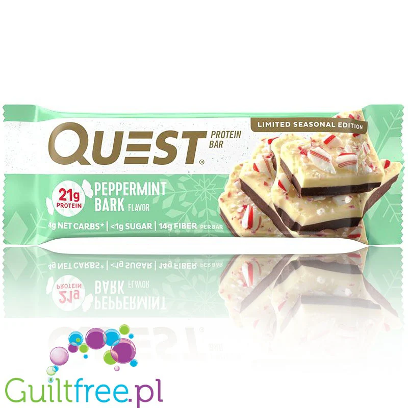 Quest Bar Peppermint Bark baton proteinowy ŚWIATECZNA EDYCJA LIMITOWANA - Image 2