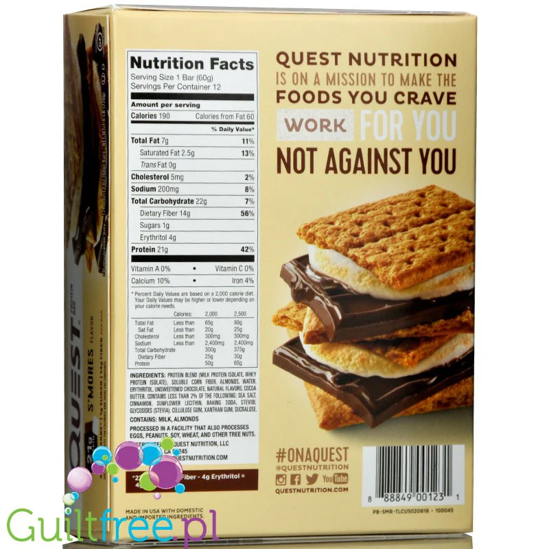 Quest Bar S'mores - baton proteinowy Marshmallow & Czekolada 20g białka - Image 5