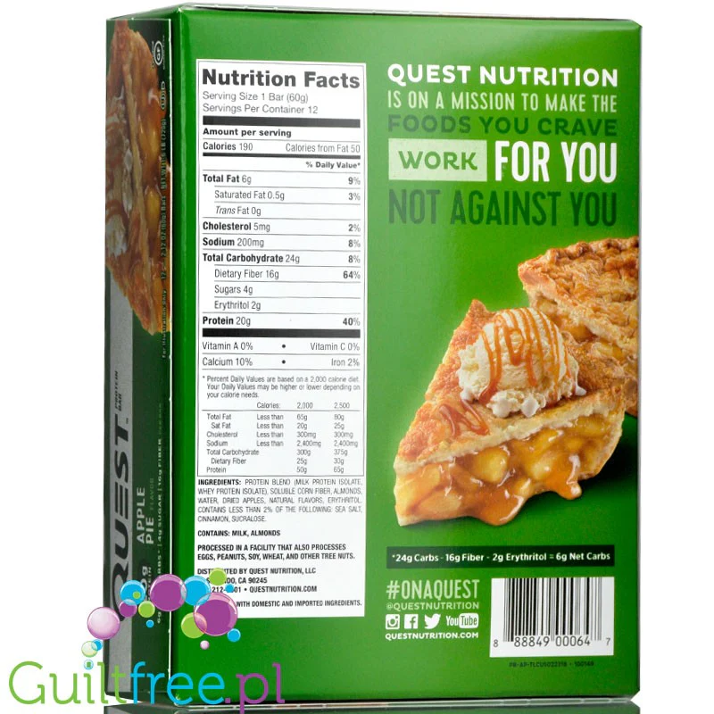Quest Bar Apple Pie PUDEŁKO X 12 SZTUK - RESTOCK SEZONOWY - Image 4