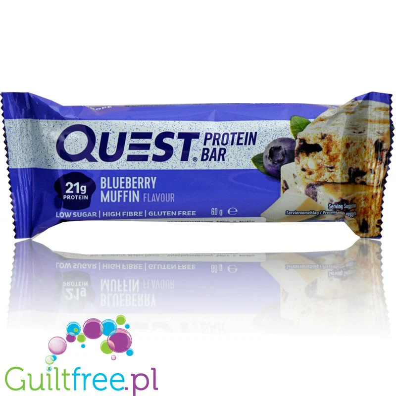 Quest Bar Blueberry Muffin - baton białkowy 21g białka, 14g błonnika