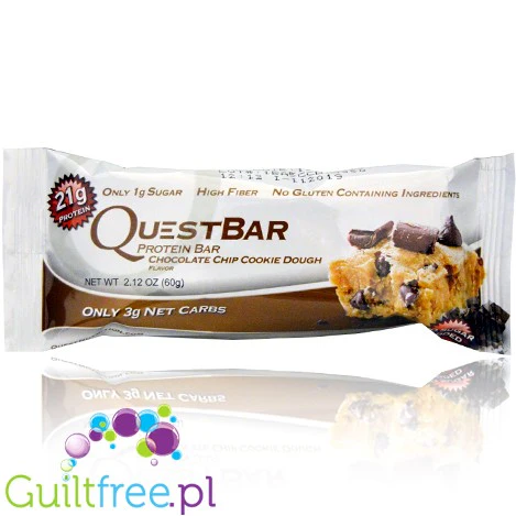 Quest Bar Chocolate Chip Cookie Dough -baton proteinowy Kruche Ciastka & Czekolada 20g białka - Image 4