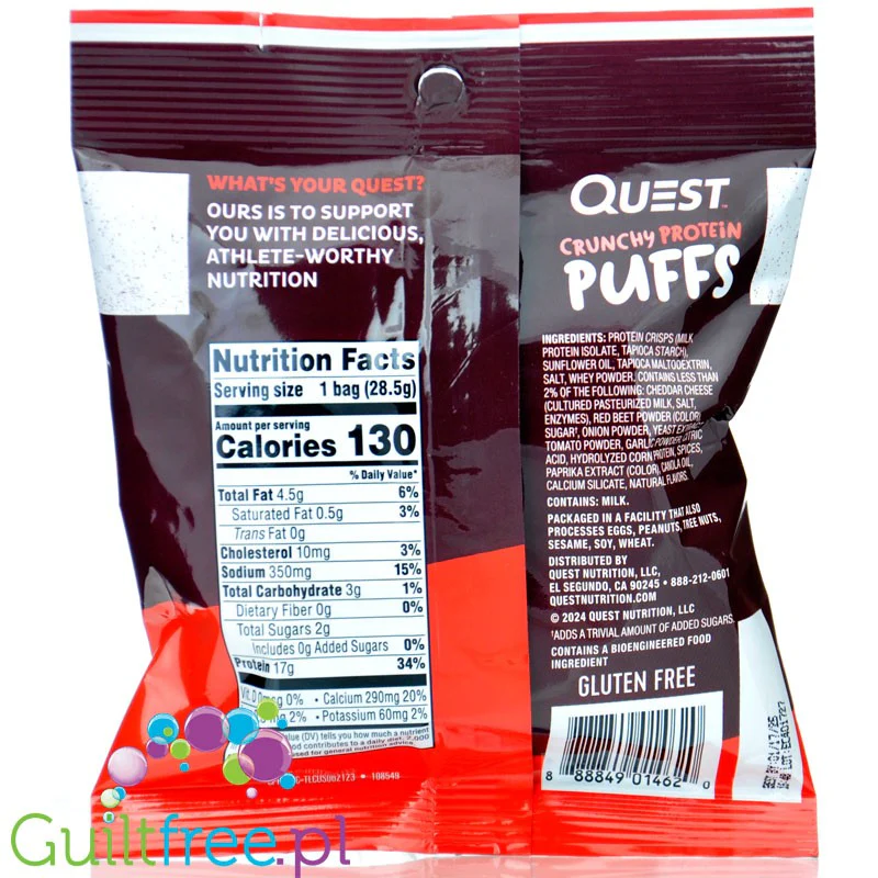 Quest Crunchy Spicy Protein Puffs - słodko-pikantne chrupki proteinowe 17g białka & 130kcal - Image 2