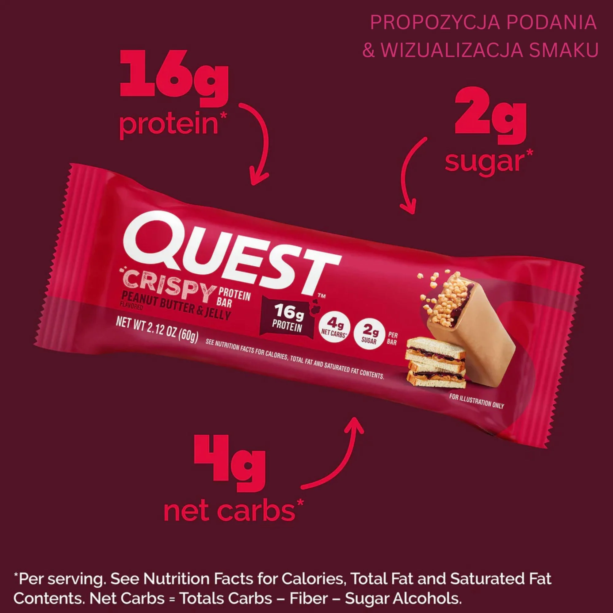 Quest Hero Crispy Protein Bar Peanut Butter & Jelly - Image 4