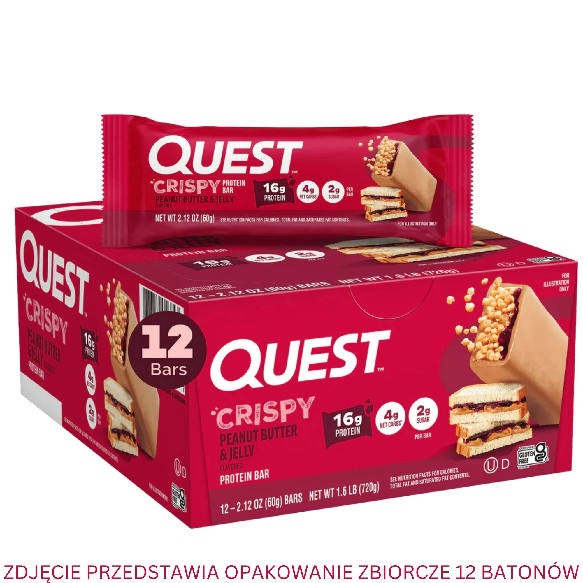 Quest Hero Crispy Protein Bar Peanut Butter & Jelly - Image 9