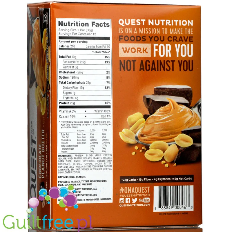 Quest Bar Chocolate Peanut Butter PUDEŁKO - Image 4
