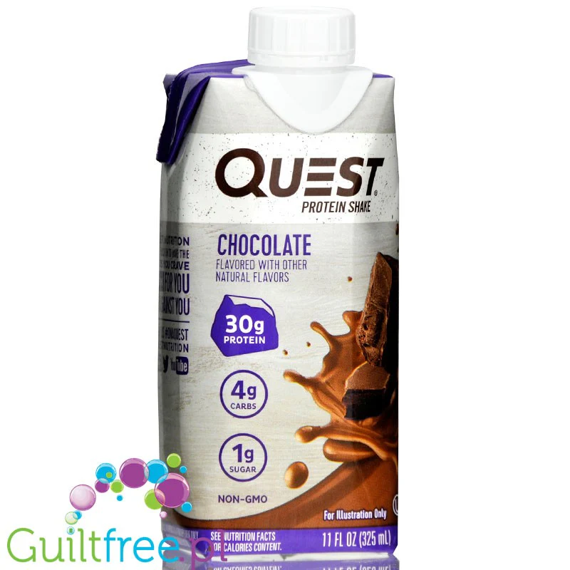 Quest RTD Breakfast Shake Chocolate - gotowy szejk 30g białka w 160kcal, bez cukru