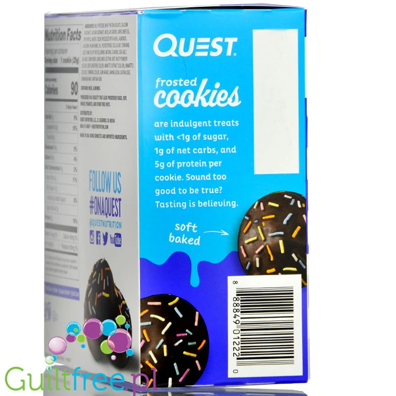 Quest Frosted Cookies, Chocolate Cake - miękkie keto ciastka w polewie, BOX 8 SZT - Image 6