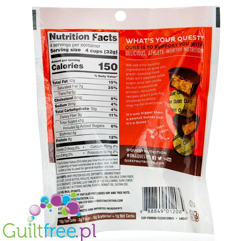 Quest Nutrition Mini Peanut Butter Cups - keto miseczki z masłem orzechowym - Image 2