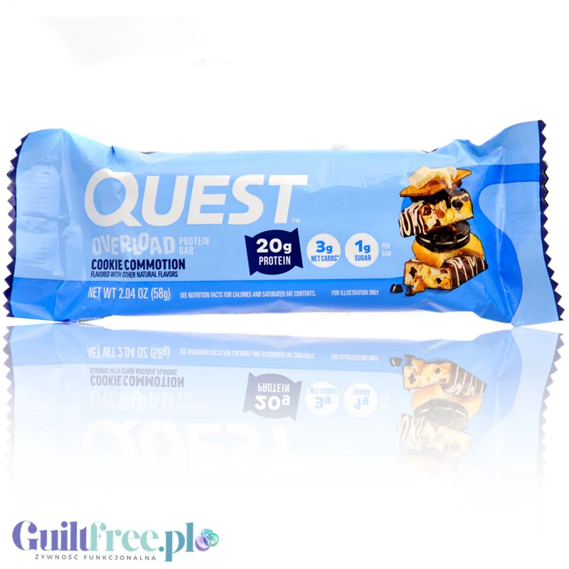Quest Overload Cookie Commotion BOX x 12szt - baton proteinowy bez cukru i maltitolu, smak Karmel, Ciasteczka & Czekolada - Image 2