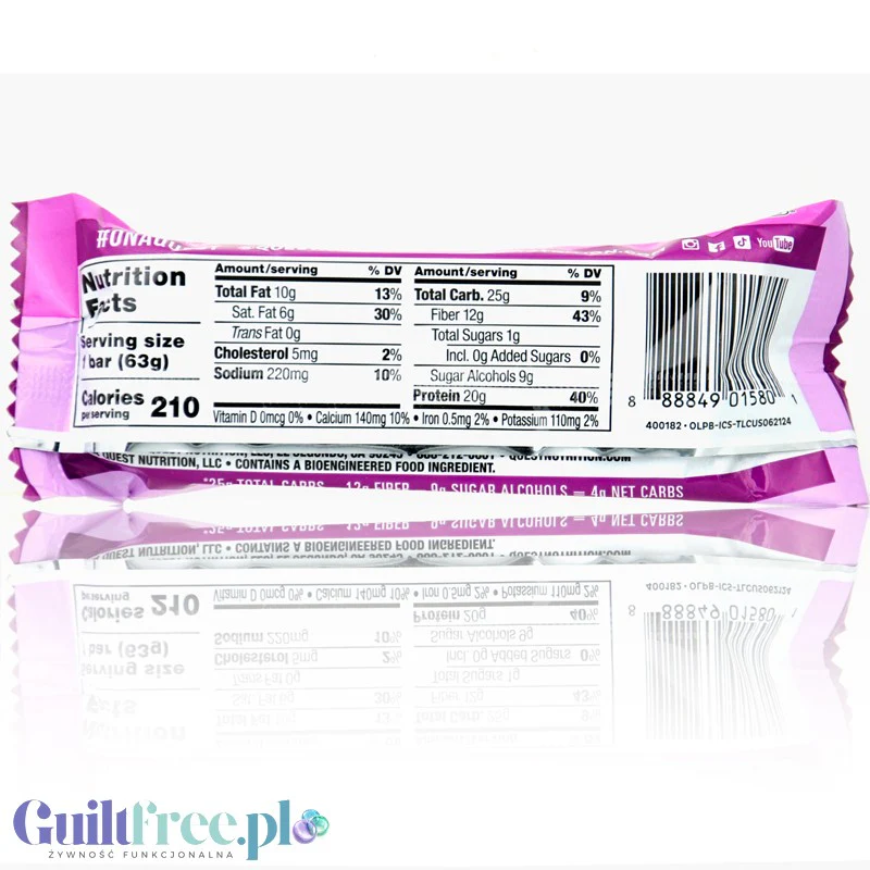 Quest Overload Sundae Funday - baton proteinowy bez cukru, 20g białka & 210kcal - Image 8