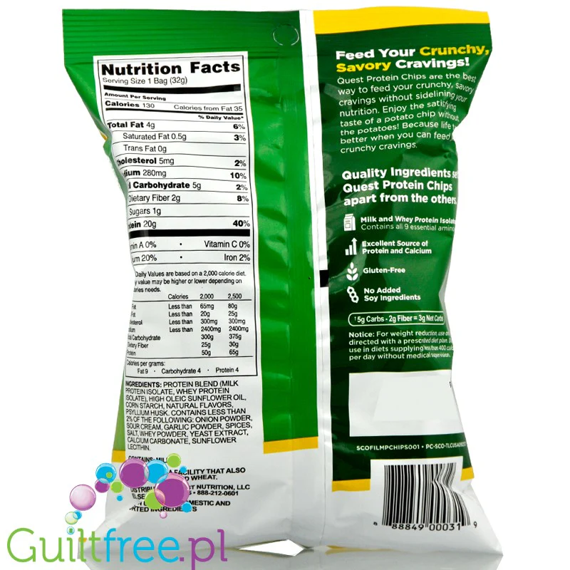Quest Protein Chips - Proteinowe Chipsy, Śmietanka & Cebulka 20g białka - Image 4