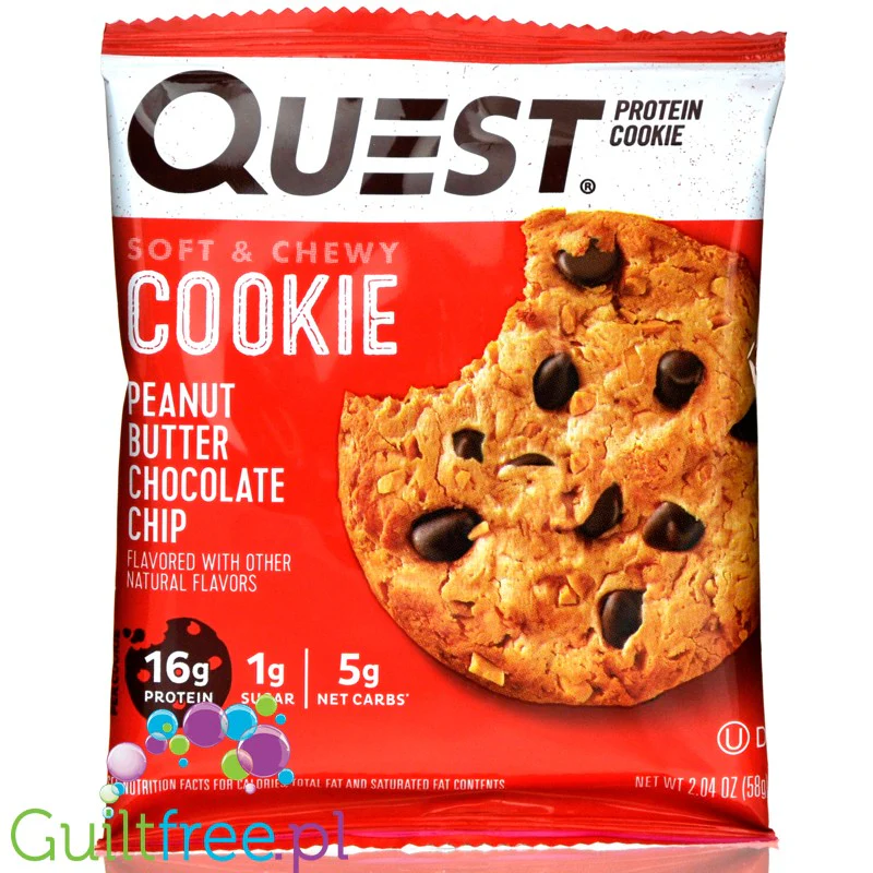 Quest Protein Cookie Peanut Butter & Chocolate Chip - ciastko proteinowe z czekoladą i masłem orzechowym - Image 2