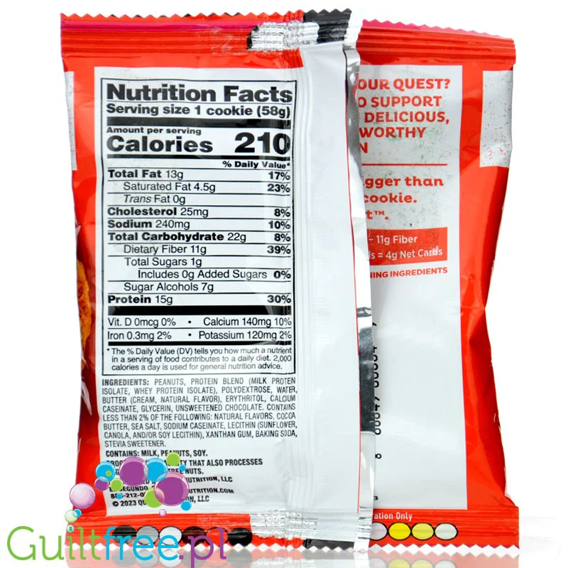 Quest Protein Cookie Peanut Butter & Chocolate Chip - ciastko proteinowe z czekoladą i masłem orzechowym - Image 3