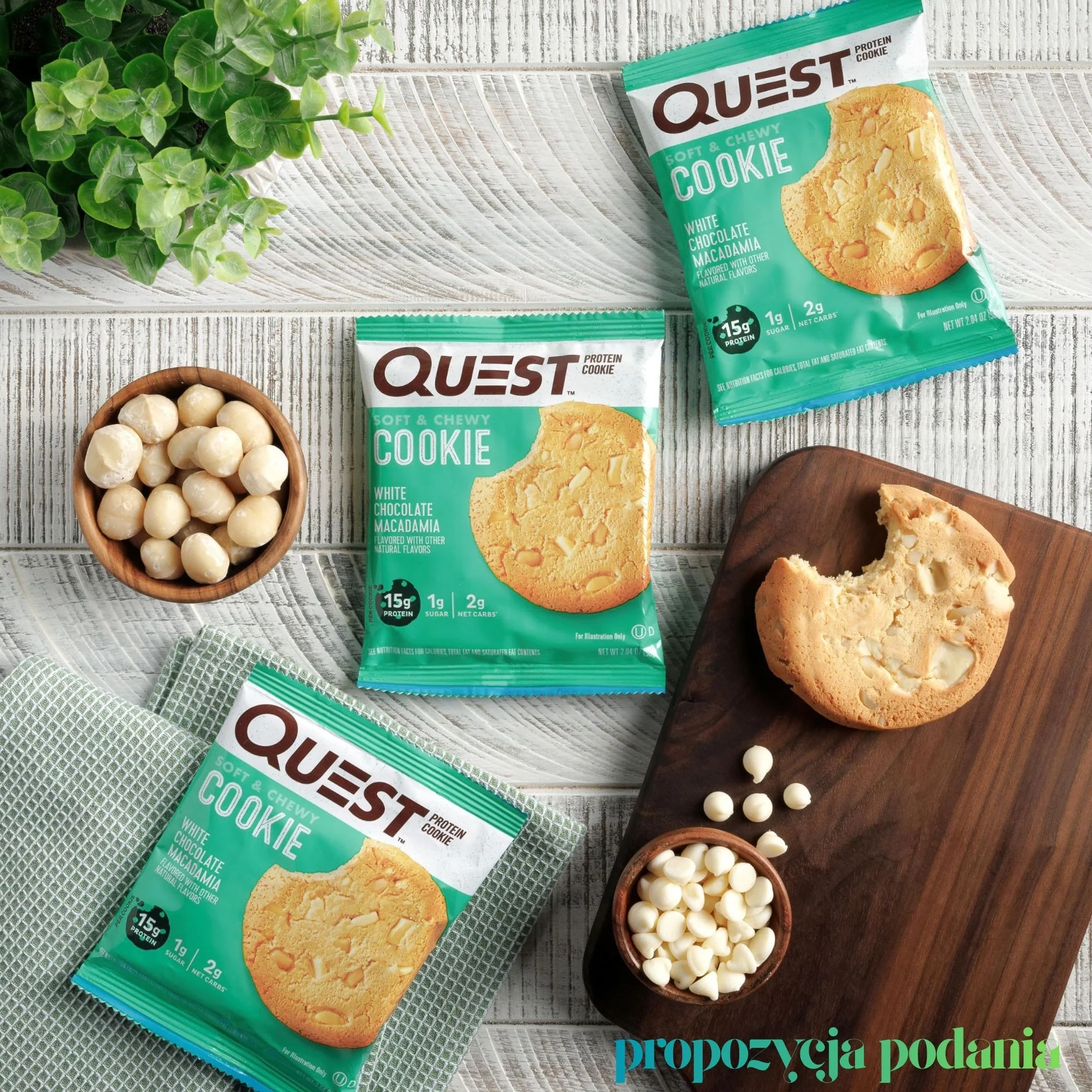 Quest Protein Cookie White Chocolate Macadamia - ciastko proteinowe z białą czekoladą i makadamia - Image 4