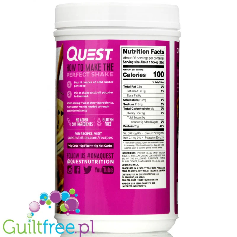 Quest Protein Powder, Multi-Purpose Mix - wielofunkcyjna mieszanka białkowa bez cukru i słodzików - Image 4