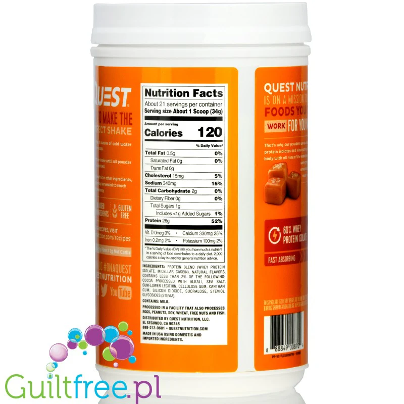 Quest Protein Powder, Salted Caramel - Mieszanka Białkowa Solony Karmel - Image 3