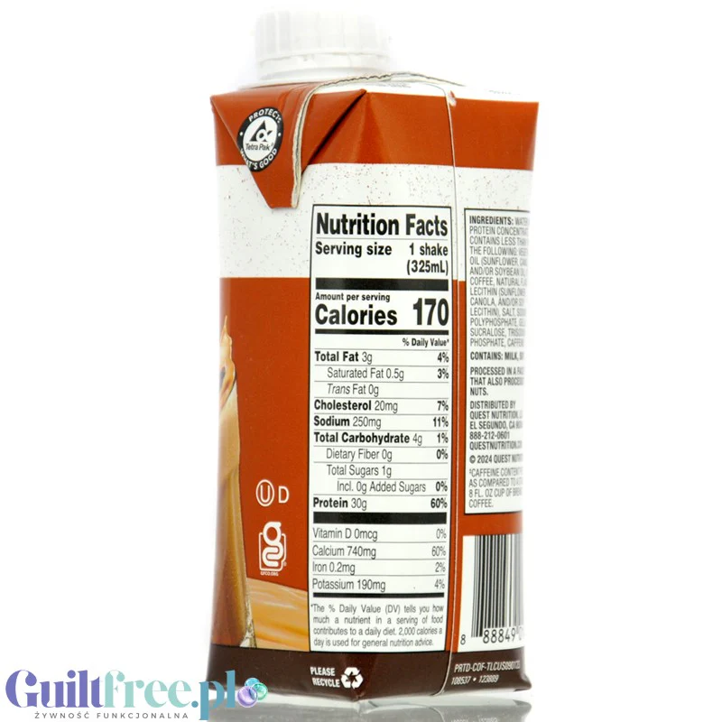 Quest Protein Shake Coffee RTD - kawowy szejk proteinowy 30g białka w 170kcal, bez cukru - Image 2