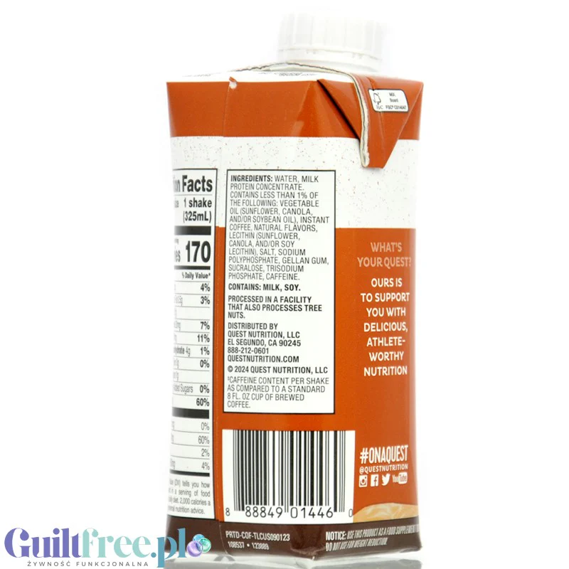Quest Protein Shake Coffee RTD - kawowy szejk proteinowy 30g białka w 170kcal, bez cukru - Image 3