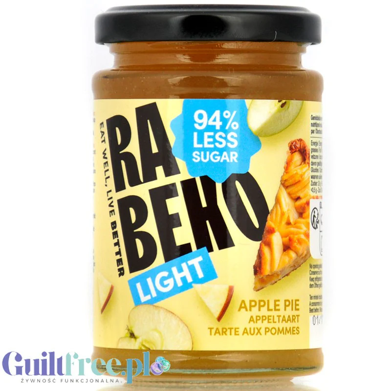 Rabeko Jam Light Apple Pie - niskosłodzony dżem szarlotkowy, 94% mniej cukru