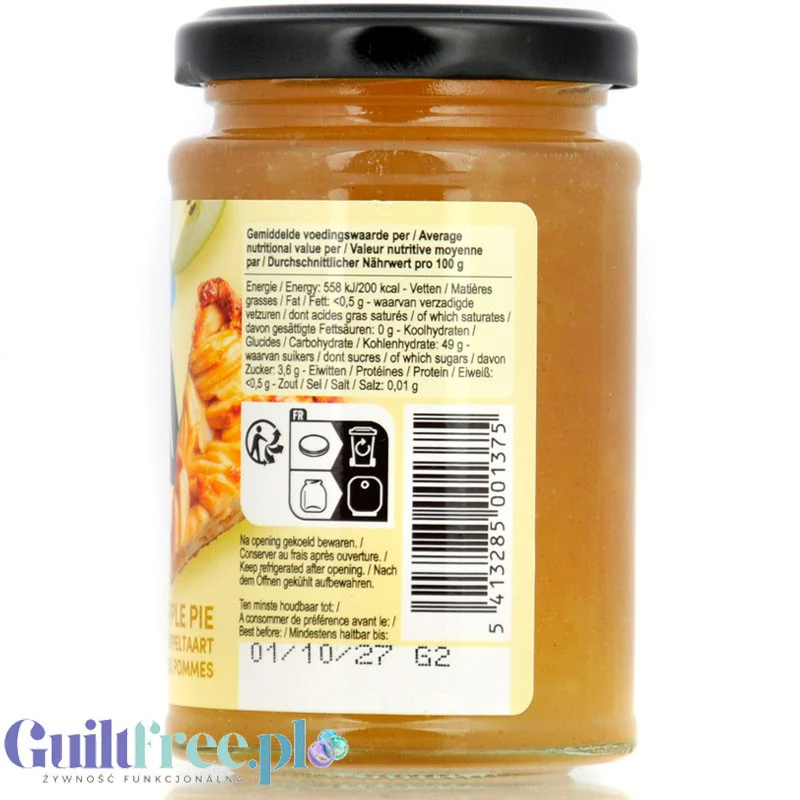 Rabeko Jam Light Apple Pie - niskosłodzony dżem szarlotkowy, 94% mniej cukru - Image 2