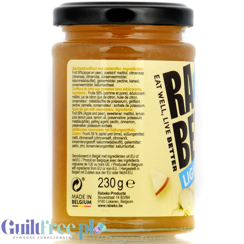 Rabeko Jam Light Apple Pie - niskosłodzony dżem szarlotkowy, 94% mniej cukru - Image 3