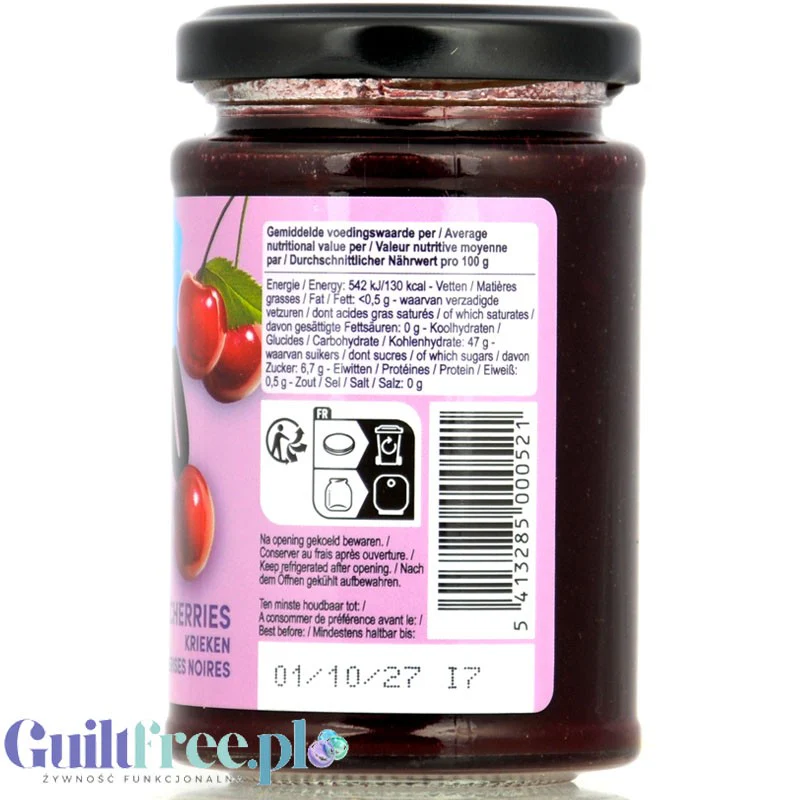 Rabeko Jam Light Black Cherries - niskosłodzony dżem wiśniowy, 88% mniej cukru - Image 2