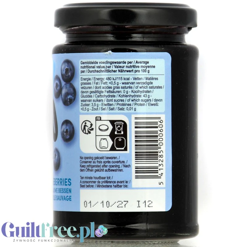 Rabeko Jam Light Blueberries - niskosłodzony dżem jagodowy, 94% mniej cukru - Image 2