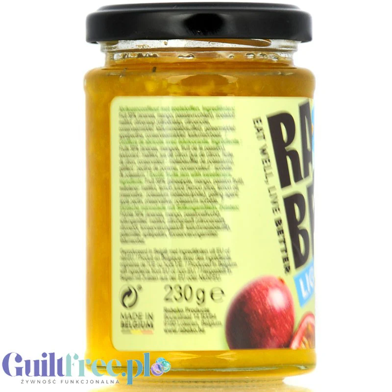 Rabeko Jam Light Exotic Fruits - niskosłodzony dżem z owoców tropikalnych 89% mniej cukru - Image 2