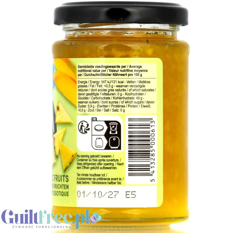 Rabeko Jam Light Exotic Fruits - niskosłodzony dżem z owoców tropikalnych 89% mniej cukru - Image 3