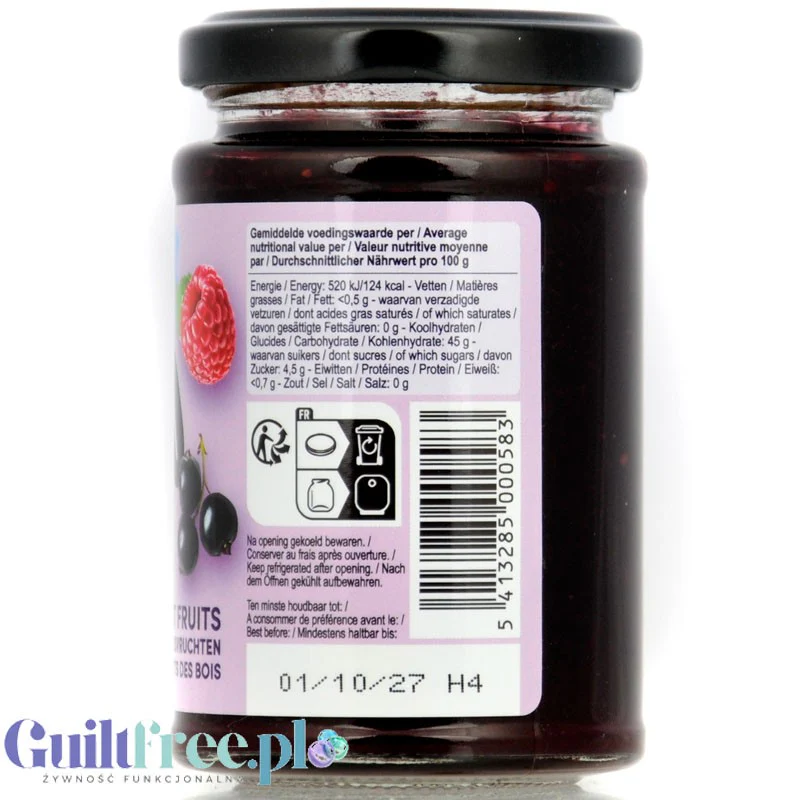 Rabeko Jam Light Forest Fruit - niskosłodzony dżem z owoców leśnych, 94% mniej cukru - Image 2
