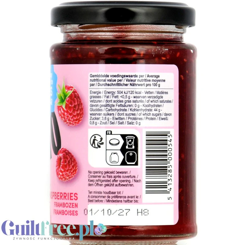 Rabeko Jam Light Raspberries - niskosłodzony dżem malinowy, 94% mniej cukru - Image 2