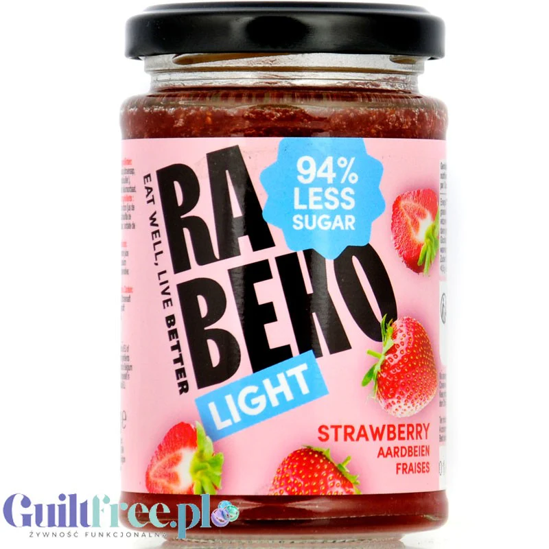 Rabeko Jam Light Strawberry - niskosłodzony dżem truskawkowy, 94% mniej cukru