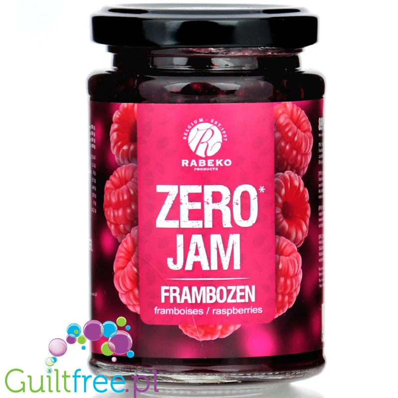 Rabeko Jam, Raspberry 54kcal - wysokobłonnikowy dżem Malinowy 89% mniej cukru