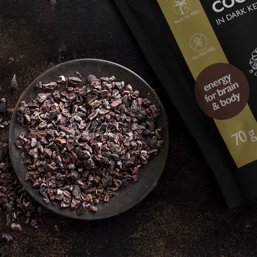 RAW Cocoa Keto Coco Nibs in Dark Keto Chocolate - kruszone ziarno kakao w ciemnej keto czekoladzie z erytrolem - Image 3