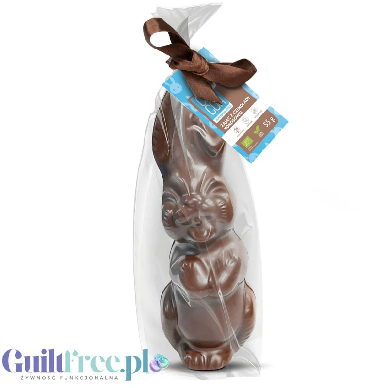 RAW COCOA Zając z czekolady kokosowej 55g - wegański, bez glutenu, WIELKANOC bez dodatku cukru - Image 2