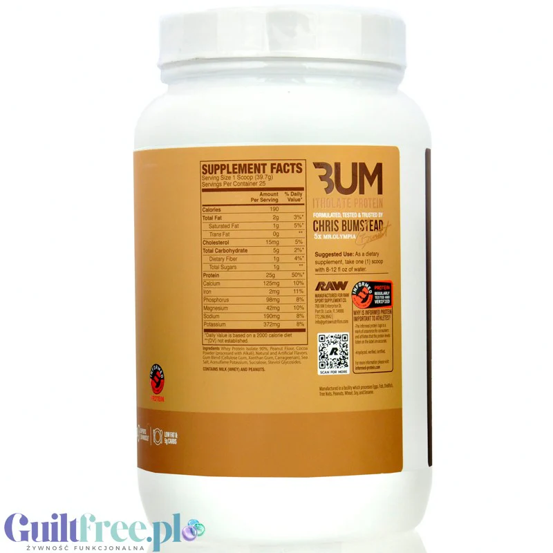 Raw Nutrition CBUM Itholate Protein Chocolate Peanut Butter - unikatowy izolat WPI - Image 2