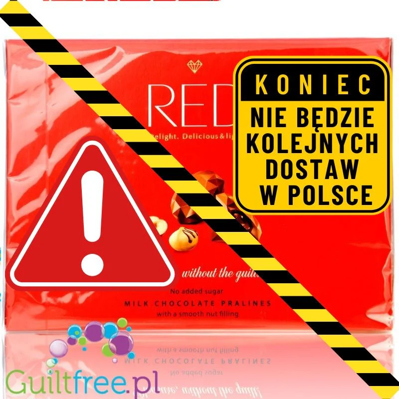RED Delight mleczne pralinki czekoladowe bez dodatku cukru, 35% mniej kalorii