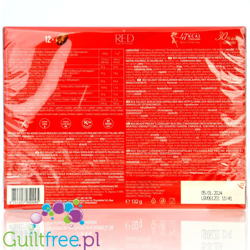 RED Delight mleczne pralinki czekoladowe bez dodatku cukru, 35% mniej kalorii - Image 5