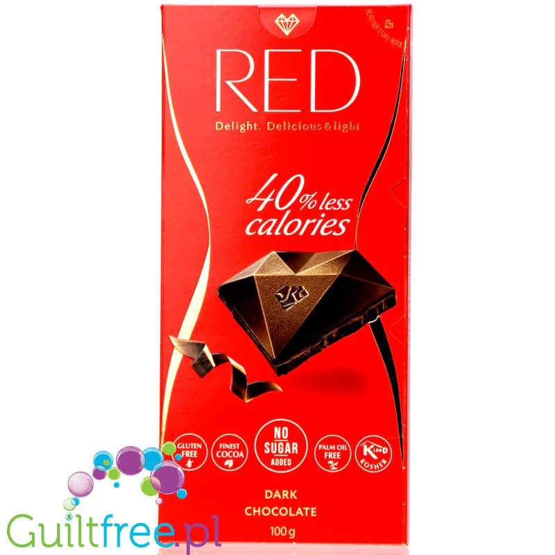 RED Delight ciemna czekolada bez dodatku cukru, 30% mniej kalorii, wersja wegańska bez mleka - Image 2
