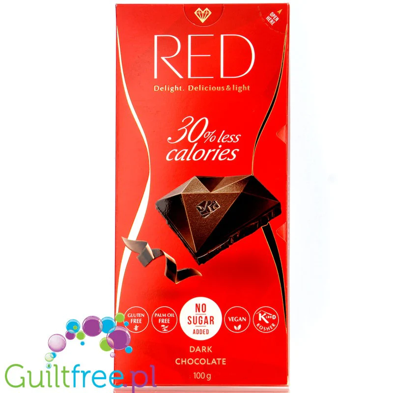 RED Delight ciemna czekolada bez dodatku cukru, 30% mniej kalorii, wersja wegańska bez mleka - Image 4