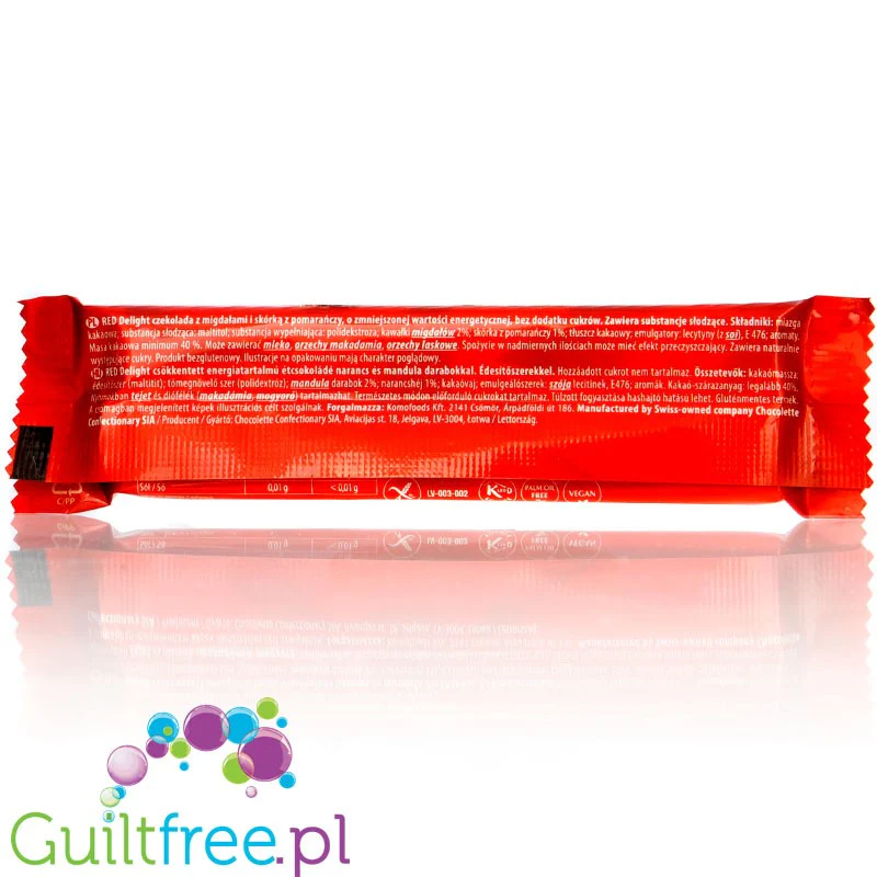 RED Delight Czekolada Ciemna z Pomarańczą & Migdałami tylko 100kcal - Image 3