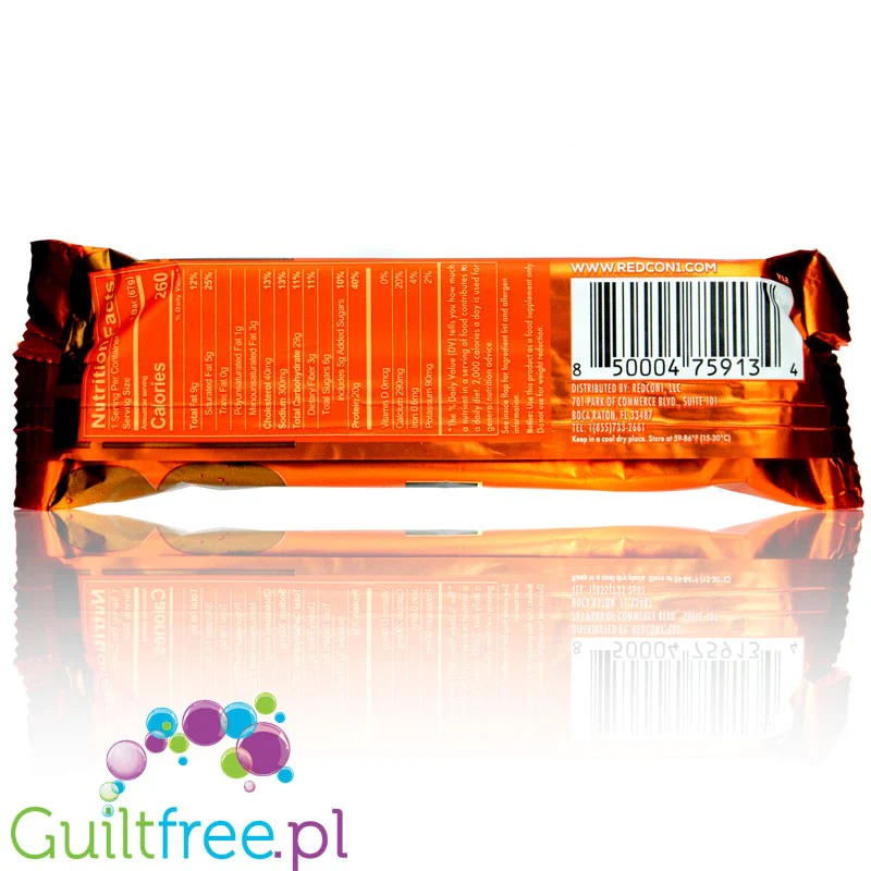 RedCon1 MRE Bar Crunchy Peanut Butter Cup - baton proteinowy z 6 źródłami białka Czekolada & Masło Orzechowe - Image 2