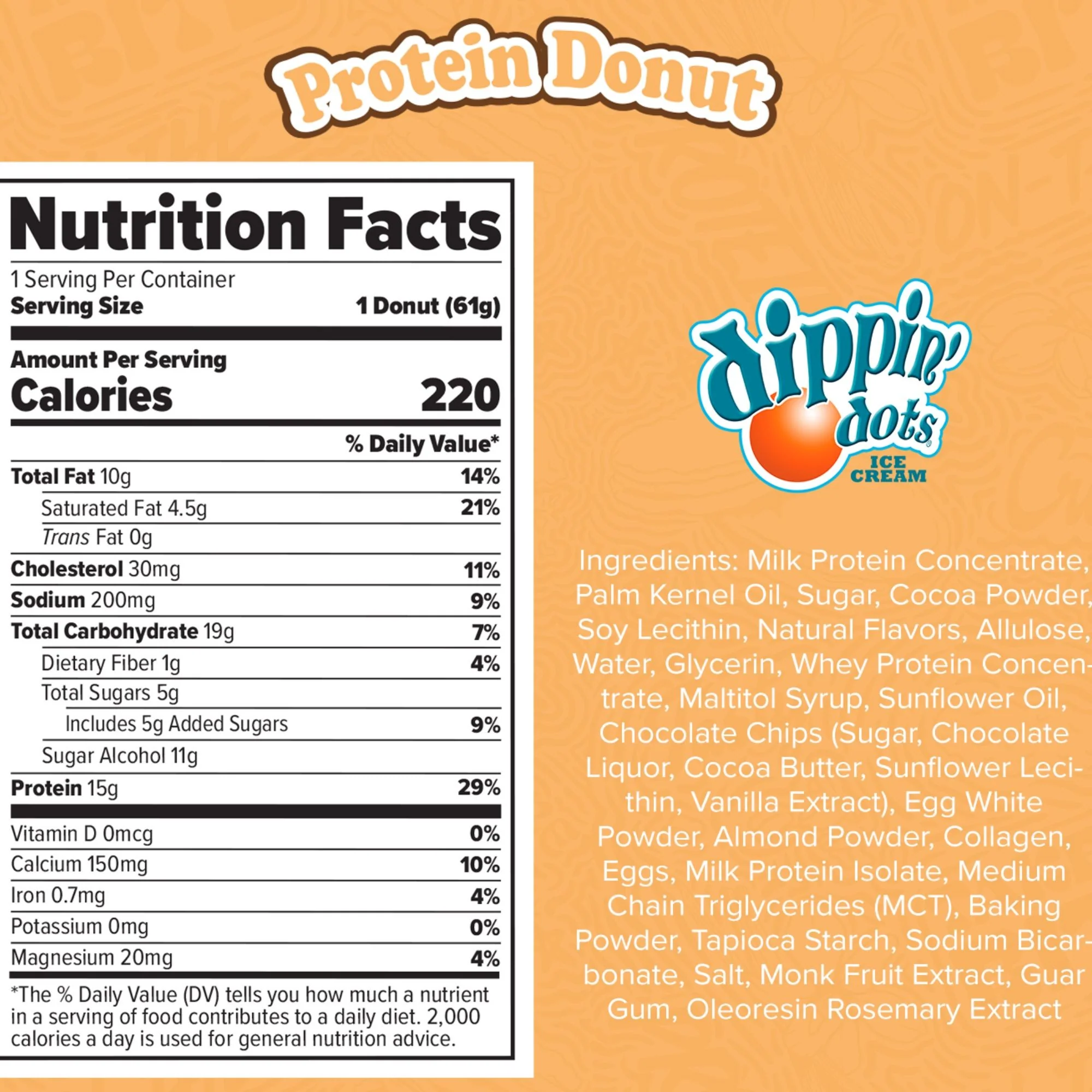Redefine Protein Donut Dippin' Dots Chocolate Chip Cookie Dough - proteinowy donut 15g białka & 220kcal - Image 3