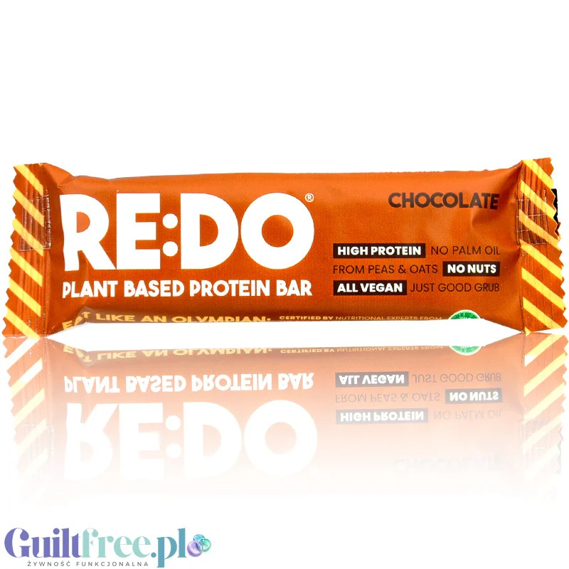 ReDo Plant Protein Bar Chocolate - wegański baton proteinowy bez orzechów, oleju palmowego i słodzików